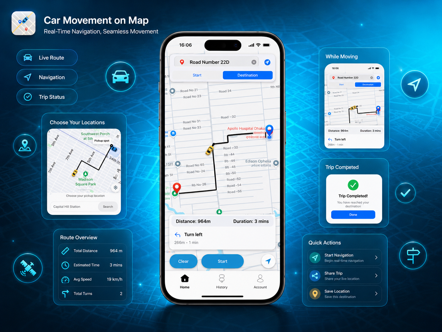 Car Movement on Map